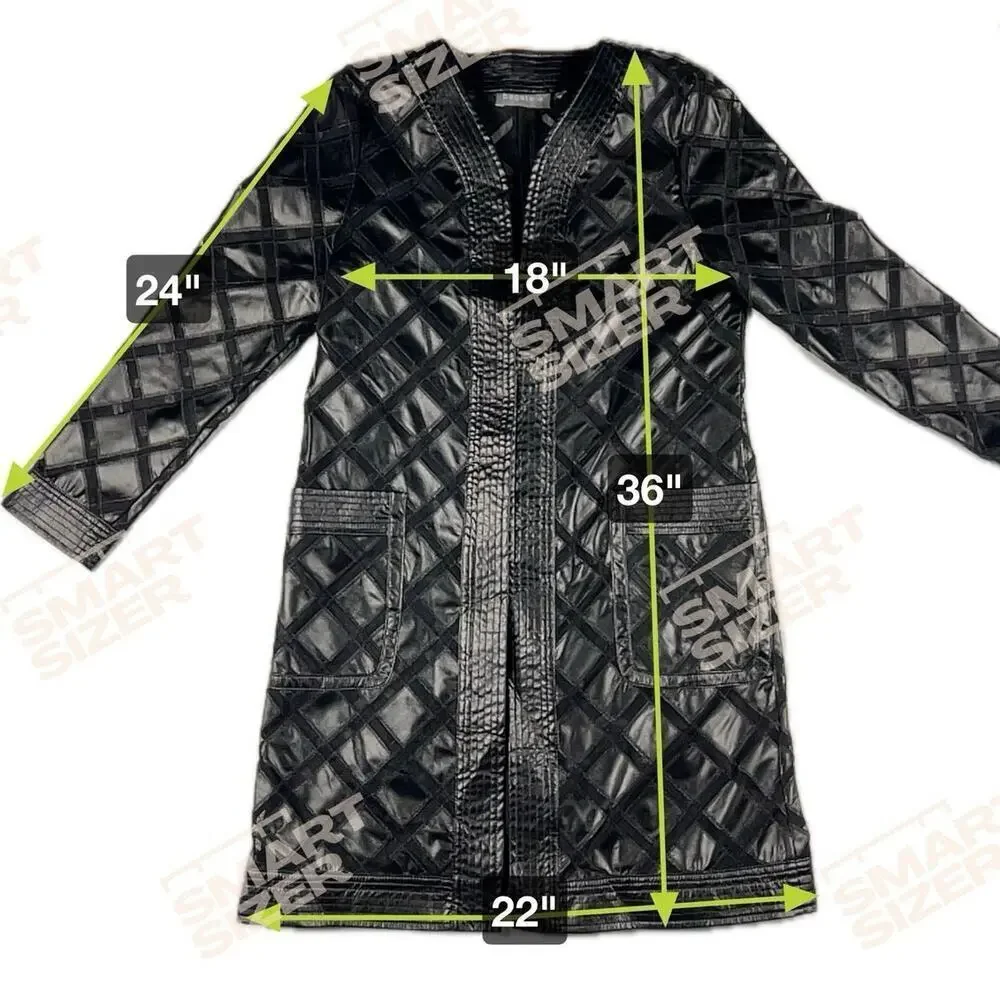 Bagatelle Faux Leather Vented Open Duster Jacket Black Size L